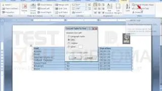 Convert the table appearing on the page into text. Set the symbol # as text delimiter.