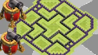 Clash Of Clans - th9 farming base with - 2 air sweeper / 2nd air sweeper 2015