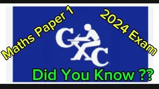 CXC|CSEC| MATHS PAPER 1 2024 EXAM TIPS ( CXC MATHEMATICS MULTIPLE CHOICE SOLUTIONS)