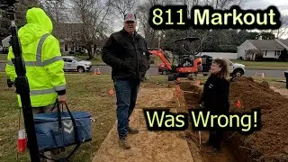 How we Dig around Utility Lines with Air for a Large Yard Drainage Project - part 3 of 4