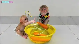 So cute! Monkey Kyo prepares a meal for baby BuNa &mdash; Dad is so surprised! 💕