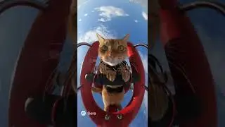 Cat tried slingshot for the first time! #cat #funny #cute
