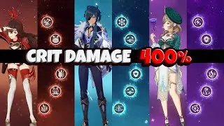 C6 Kaeya, Amber And Lisa With 400% Crit Damage