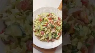This salad of cabbage, cucumber and avocado tastes better than meat!🥬🥒🥑🥗#salad #easyrecipe #shorts