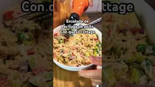 Ensalada de pechuga de pollo y queso cottage #cooking #foodie #loseweightfast #comidasaludable
