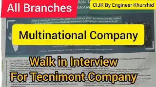 Walk In Interview। Tecnimont Company। Multinational Company। Engineering Jobs। Tecnimont Jobs