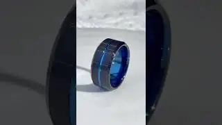 How to make blue line inlay tungsten carbide band?  #jewelrywholesale #silverring