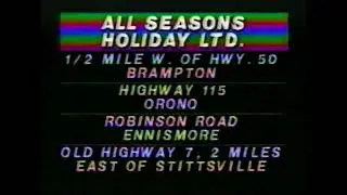 VHS - Vintage All Seasons Holiday LTD TV Commercial (Brampton, Canada 1986)