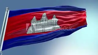 4k render Cambodia Flag video waving in wind Cambodia Flag Wave Loop waving in wind Cambodia Flag