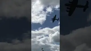 Avro Lancaster Bomber flying over Sandbanks in Poole Dorset UK.   #heroic #airplane #ww2  #heros