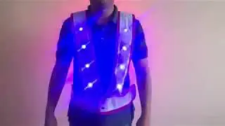 Blue and Red LED lighted Safety Vest