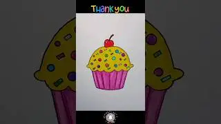 How to draw cupcake / easy cupcake drawing #easy #cupcake #drawing #shorts