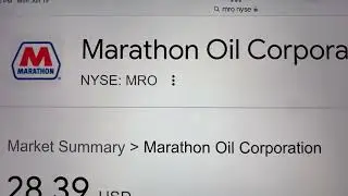 🔴 Marathon Oil Corporation MRO Stock Trading Facts 🔴