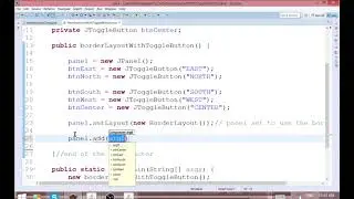 DIVEO10; JAVA Border Layout With Toggle Button