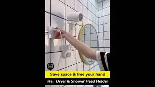 360&deg; Rotating Hair Dryer Shower Head Holder Stand Wall Mounted Self Adhesive