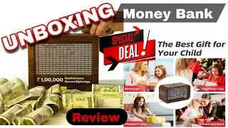 Unboxing 100000 Money Bank | 1 Lakh Money Bank | Money Saving Box Wooden Coin Piggy Bank Full Review
