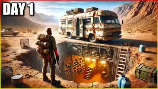 Surviving Day 1 in a Bunker Camper RV During The Post Apocalypses...