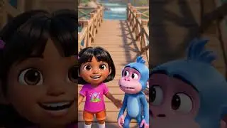 Dora and Diego crossing the bridge to rescue animals #cartoon #animalrescue #kids