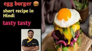 Today I am making egg burger, yummy and tasty egg burger #food #recipe #cheffood ￼￼