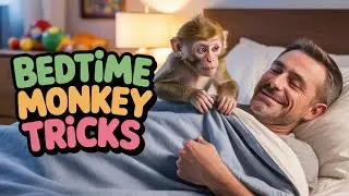 😴🐒 Smart Monkey Kyo Persuades Dad to Sleep Early with Playful Tricks!