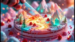 [AI ASMR] Miniature Fantasy Cake Worlds 🍰 | Relaxing Jelly & Crystal Dessert Slicing Sounds #asmr