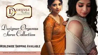 100% Pure Organza Fancy  Saree | Pure Organza Saree Online | Pearl Work Saree Designs