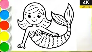 Easy Mermaid Drawing For Kids | Step by Step Mermaid Drawing Tutorial | Art For Kids |