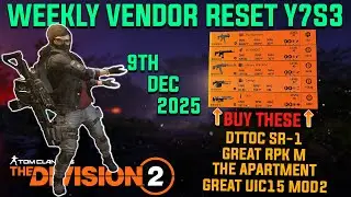 The Division 2 | GOOD WEEKLY VENDOR RESET Y7S3 | December 9th 2025