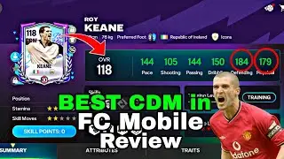 118ovr CDM ROY KEANE REVIEW THE Definding WALL🧱 🤯☠️Best CDM in Fc mobile😱