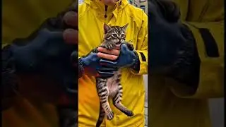 Miracle Rescue! Drowning Kitten Saved from Massive Flood 🌊🥺 #kitten  #catrescue #flood