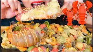 ASMR LOBSTER RAINBOW PASTA | GARLIC BUTTER PASTA  | EATING SOUNDS | NO TALKING