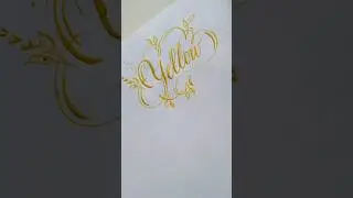 Yellow written in copperplate calligraphy #calligraphy #trending #viral #art #artist #youtubeshorts
