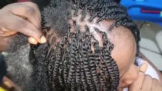  Tutorial on how to make Kinky twist on a short natural hair that cannot pull out