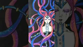 Cyberpunk Medusa #cyberpunk #medusa #snakewoman #creatureart #inkdrawing #oniroi_atlier