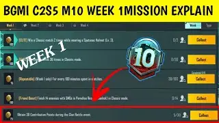 Week 1 Month 10 C2S5 RP Mission Explained | C2S5 M10 Week 1 Mission Explain PUBGM & BGMI