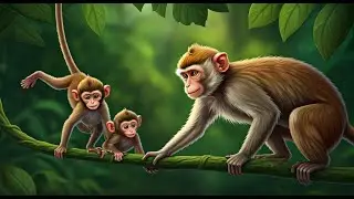 Heartwarming Monkey Family Reunion on the Ground