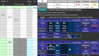 Term Grade Calculator setup in V Planner