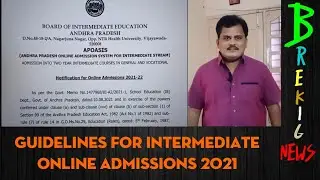 AP Inter Online Admissions 2021, Guidelines for Inter Online admissions @rajagopalreddykarveti