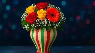 Beautiful Flower Vase Decoration 🌹 | Handmade Home Decor Craft Ideas
