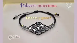 Bella pulsera de macrame y cristales 💎