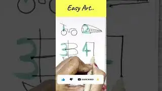 1️⃣2️⃣3️⃣4️⃣5️⃣6️⃣=🚲🚈⛵️🚚🏗🚁 | Numbers Magic 🤩 |  quick and easy drawing using numbers 😇🤩