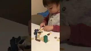 2 year old hyper focused on his legos!