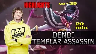 Dota 2 Dendi plays templar assassin no pudge highlights moment (play mmr)