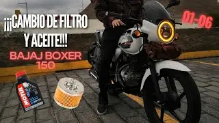 CAMBIO de FILTRO y ACEITE - BAJAJ BOXER-150 | 01-06 | NVR MOTO