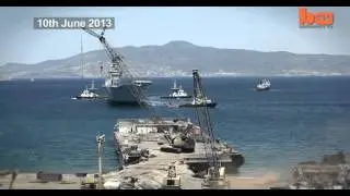 Sad sight of HMS Ark Royal being stripped down at Turkish shipping yard