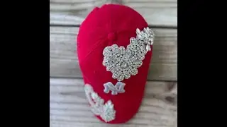 Rebel P Customs Custom Beaded Silver Crystal Applique NY Hat #custom #handmade   #blingbling