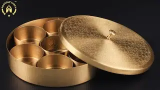 Brass Masala Box,Organic Spice Container.