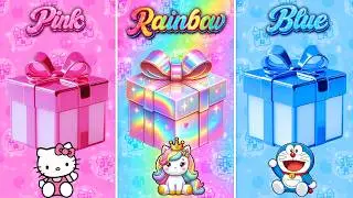Choose Your Gift! 🎁 Pink Rainbow or Blue  💗 🌈💙 gift box challenge 👑 How Lucky Are You? 😱  @QuizHoo ​