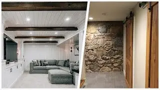 75 Farmhouse Gray Floor Basement Design Ideas You'll Love 🌈