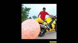 Monster balloon  vs bike 😨😱😱 #short
